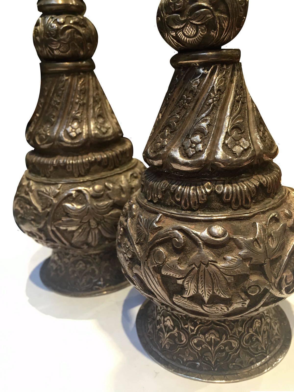 Other These 19th Century, Indian Silver Rose Water Sprinklers For Sale