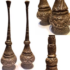 These 19th Century, Indian Silver Rose Water Sprinklers