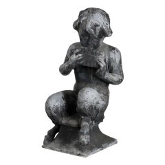 Antique These Are Two, from an Original Set of Four J P White Lead Figures of Satyr Musi