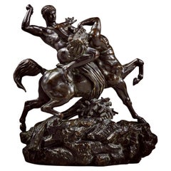 Theseus and the Centaur Patinated Bronze Statue by Antoine-Louis Barye