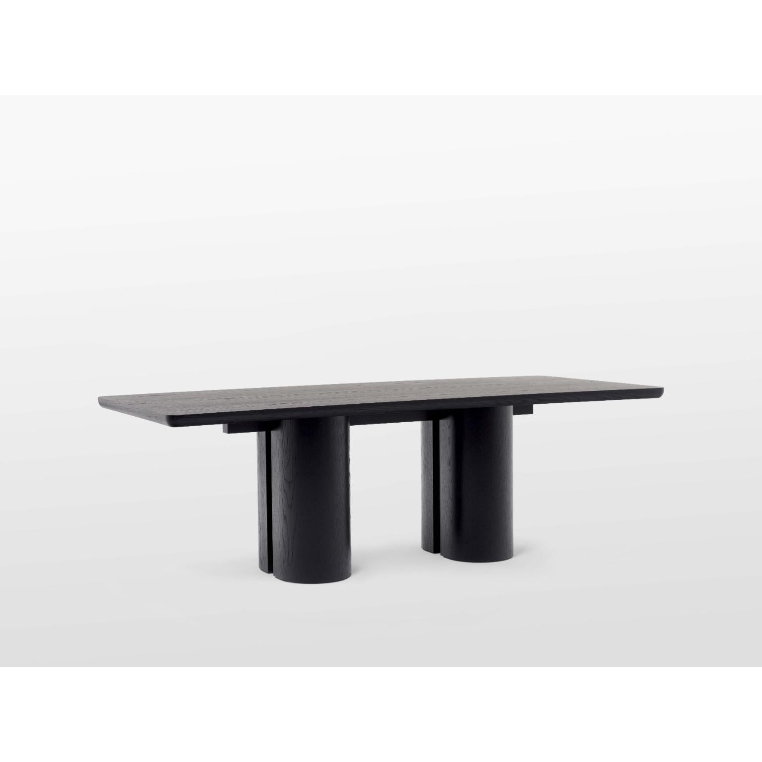 Theseus Rectangular Dining Table in Dark Brown Stained Oak by OZA Design For Sale 3