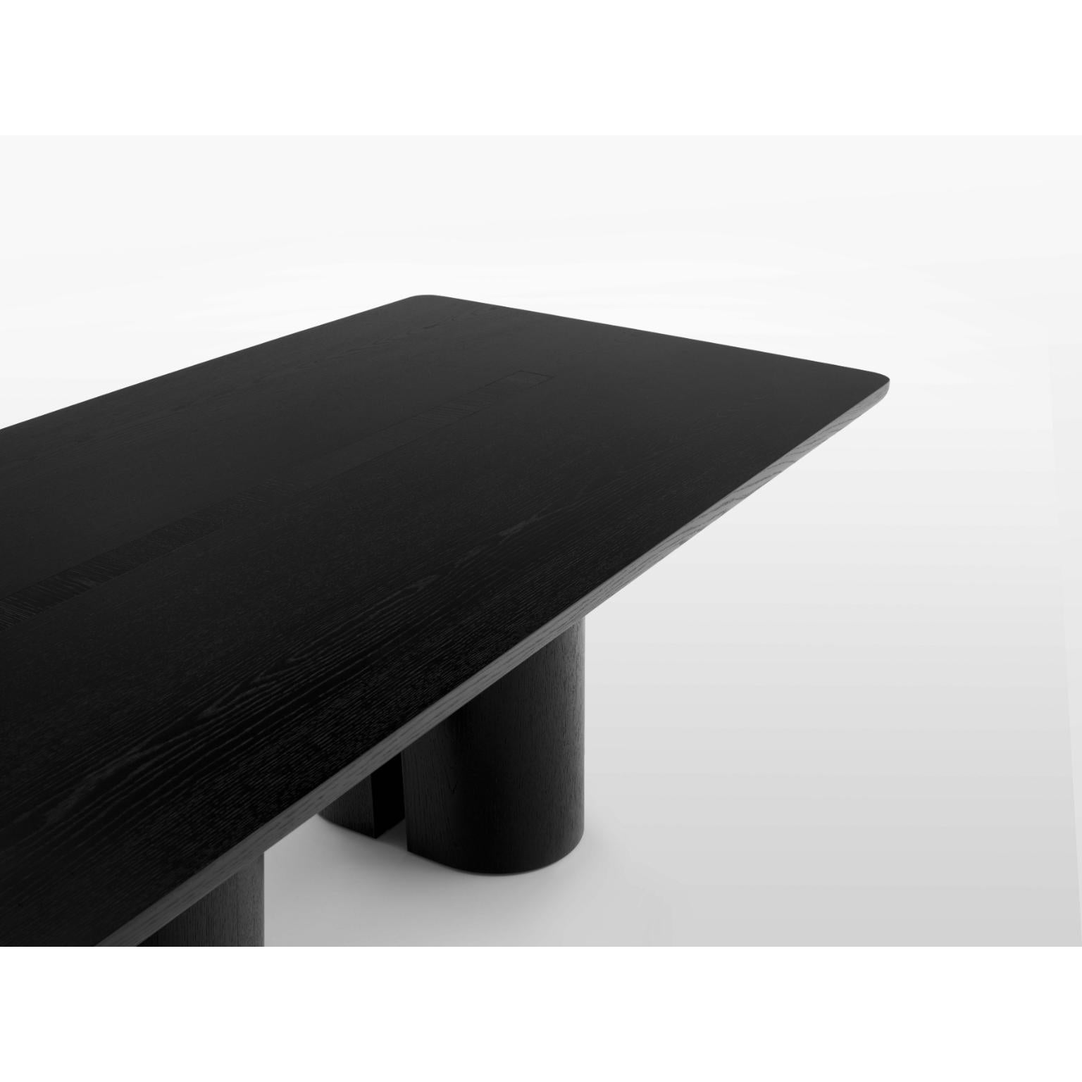 Post-Modern Theseus Rectangular Dining Table in Dark Brown Stained Oak by OZA Design For Sale