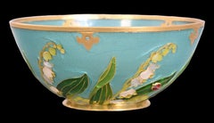 THESMAR André-Fernand (1843-1912) copa semiesférica de esmalte dorado plique-à-jour
