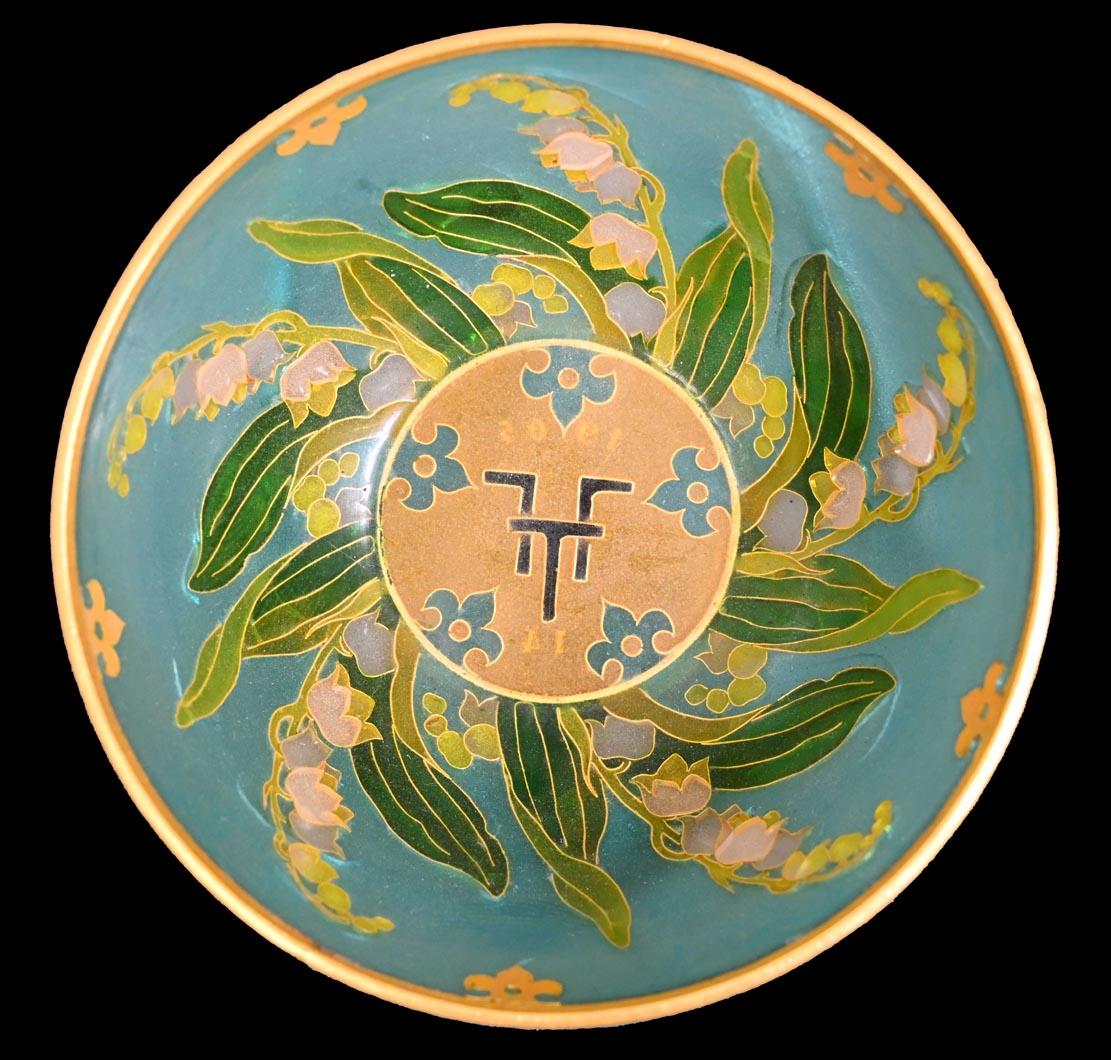 THESMAR André-Fernand (1843-1912) Halbkugeliger Becher aus Goldplique-à-jour-Email (Belle Époque) im Angebot