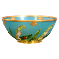 THESMAR André-Fernand (1843-1912) hemispherical cup in gold plique-à-jour enamel