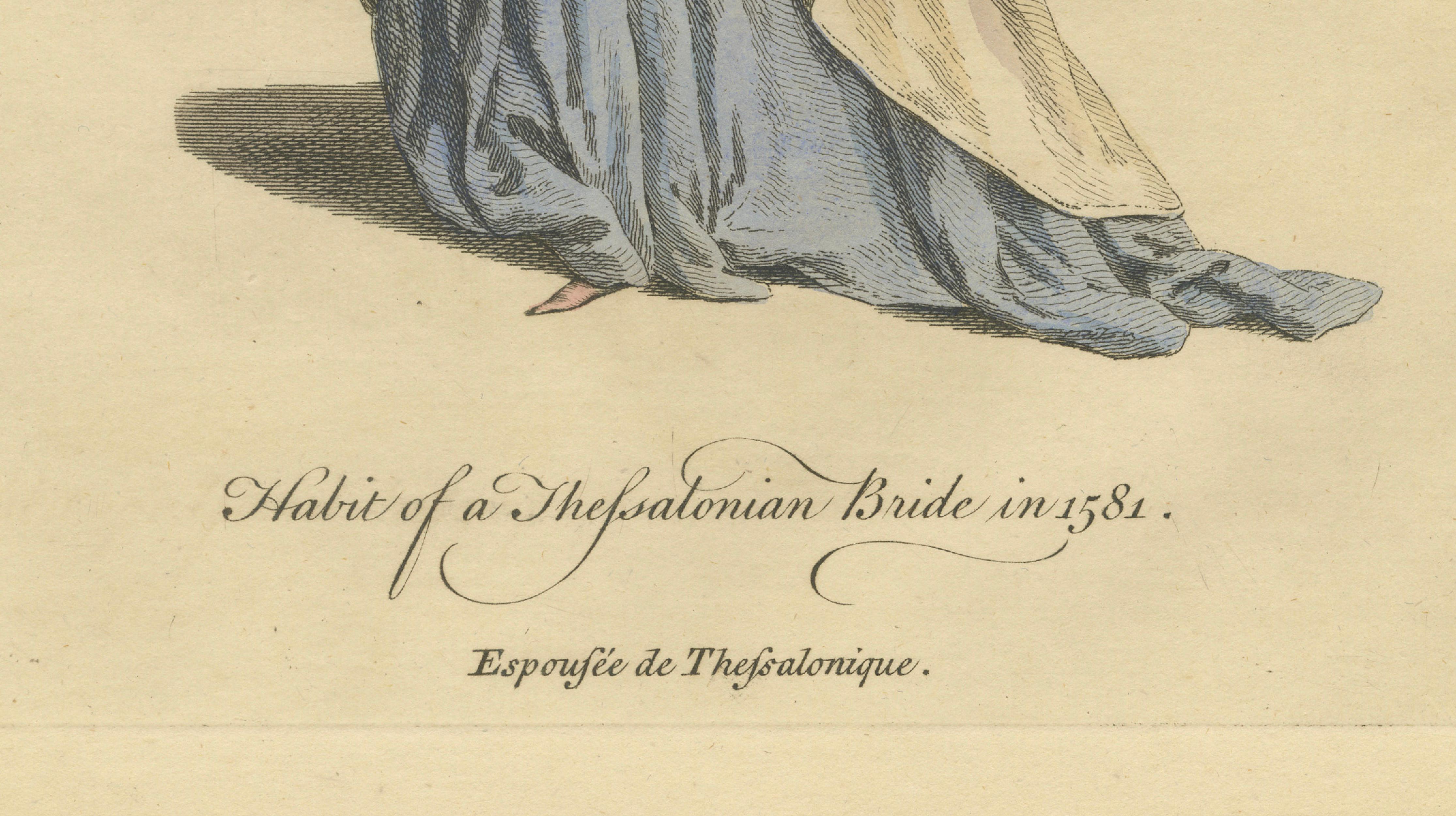 Thessalonian Bride Costume Print - Ottoman Dress Engraving, Jefferys, 1749