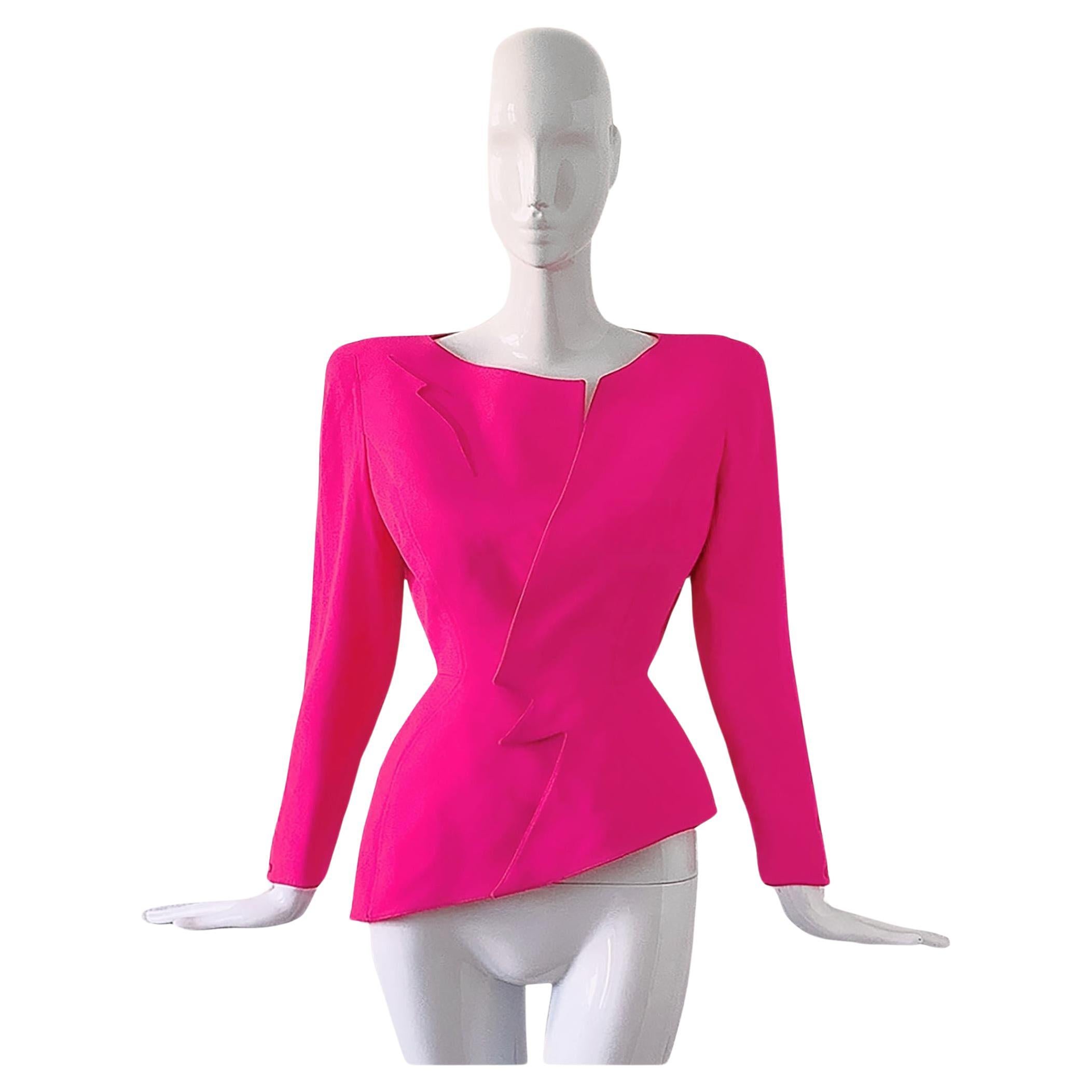 TheThierry Mugler Lighnting Blazer 1988 1989 "Les Infernales" PINK ZigZag Jacket For Sale