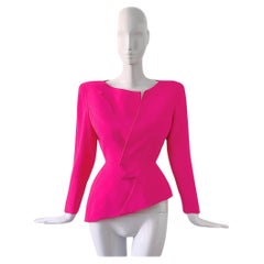 TheThierry Mugler Schwerer Blazer 1988 1989 „Les Infernales“ PINK Zickzack-Jacke