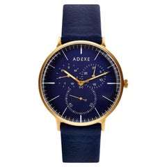 THEY - Reloj de cuarzo vintage azul y dorado unisex de 41 mm