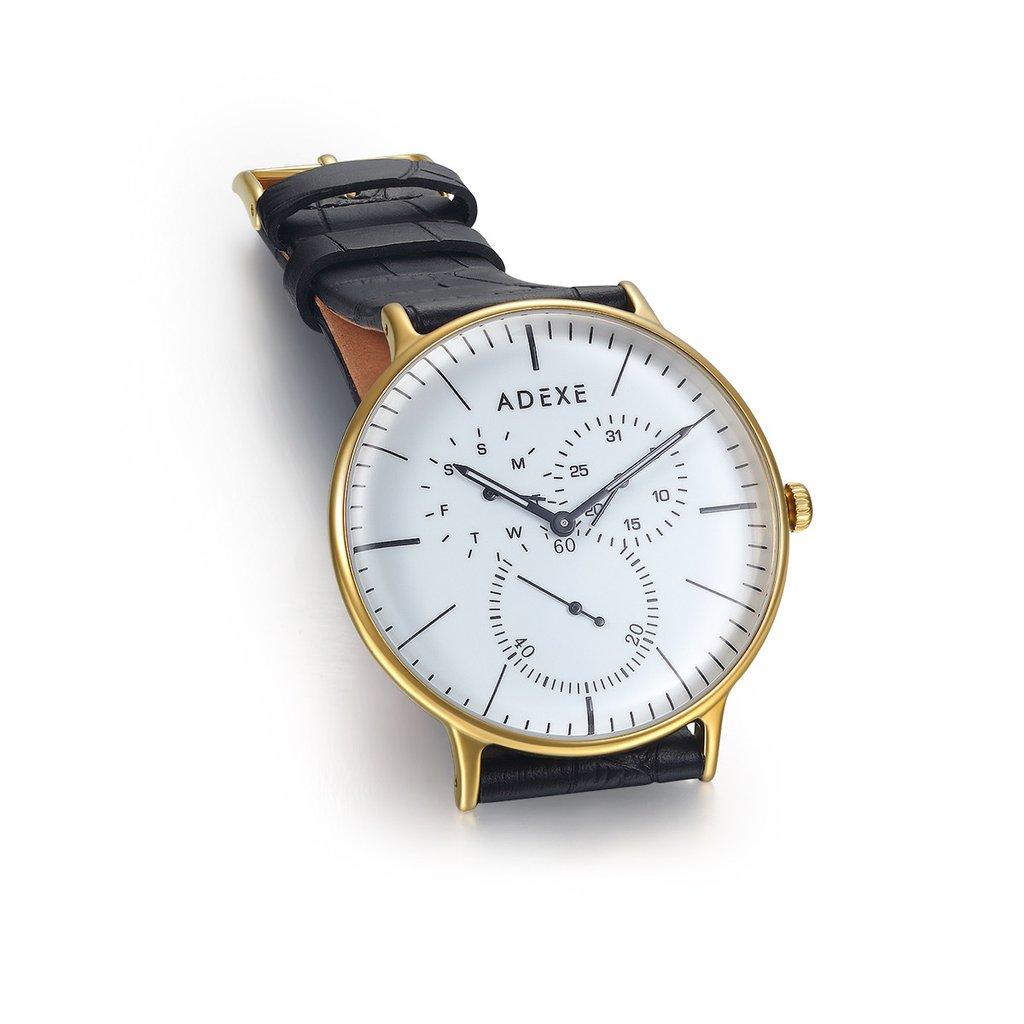 Contemporary THEY - 41mm vintage white and gold quartz watch unisex For Sale