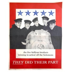 "Ellos hicieron su parte" Cartel Vintage de la Segunda Guerra Mundial, 1943