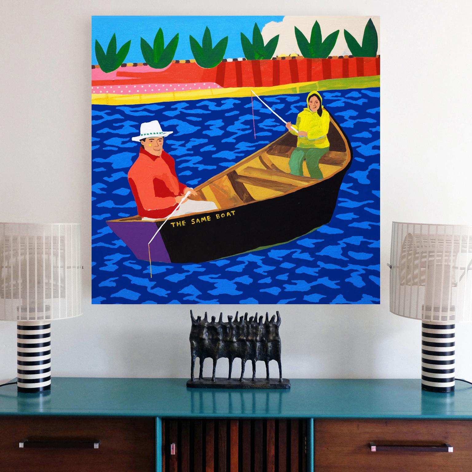 British 'They Were in the Same Boat' Portrait Painting by Alan Fears Pop Art For Sale