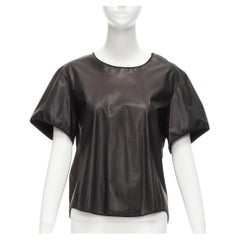 Theyskens' Theory nero 100% pelle di vitello con manica svasata 3D e orlo basso S