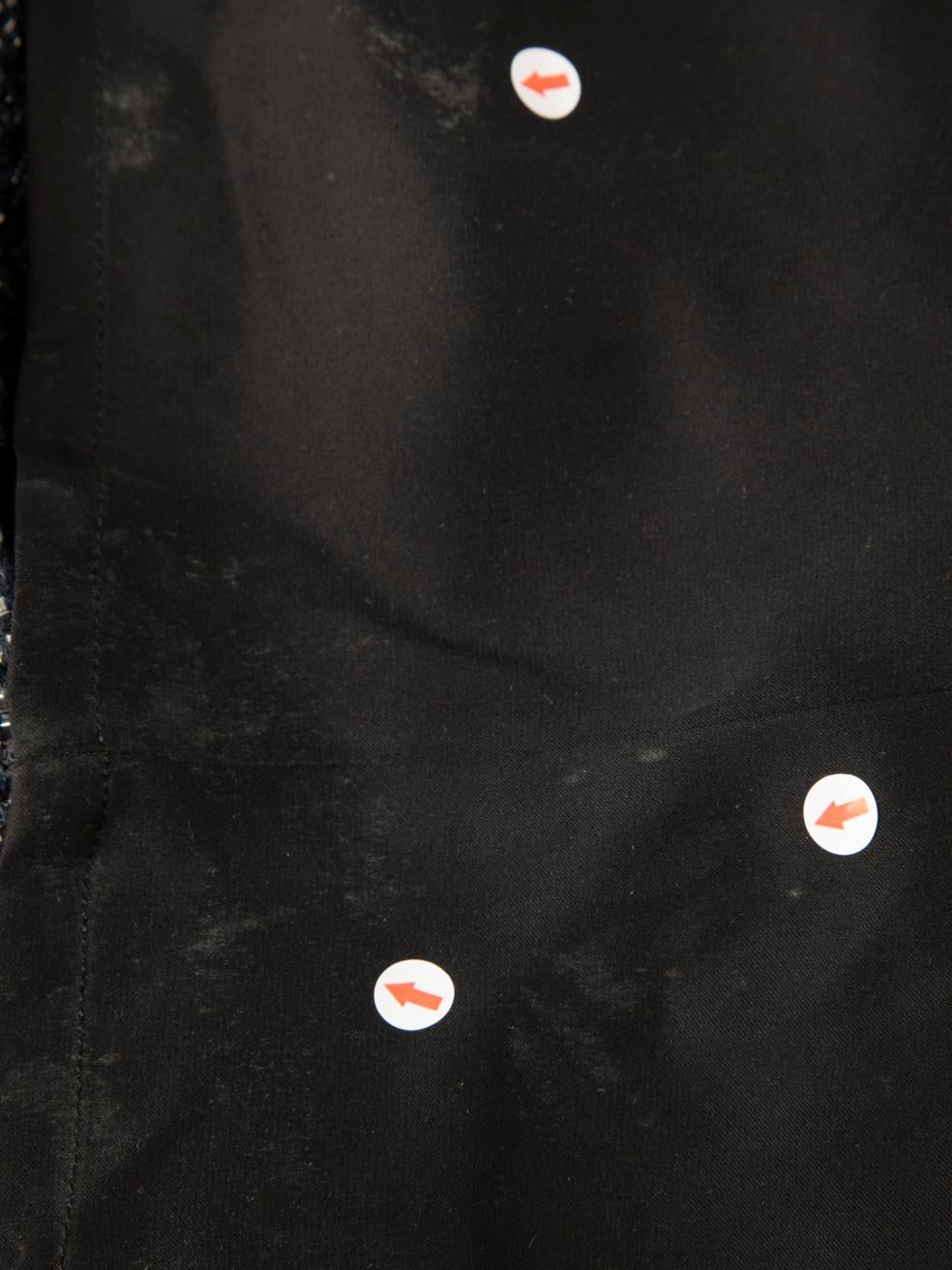 Theyskens' Theory Robe en cuir noir et tweed marine Taille XS en vente 1