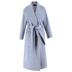 Theyskens' Theory Grey Wool blend Belted Long Coat  - Size M