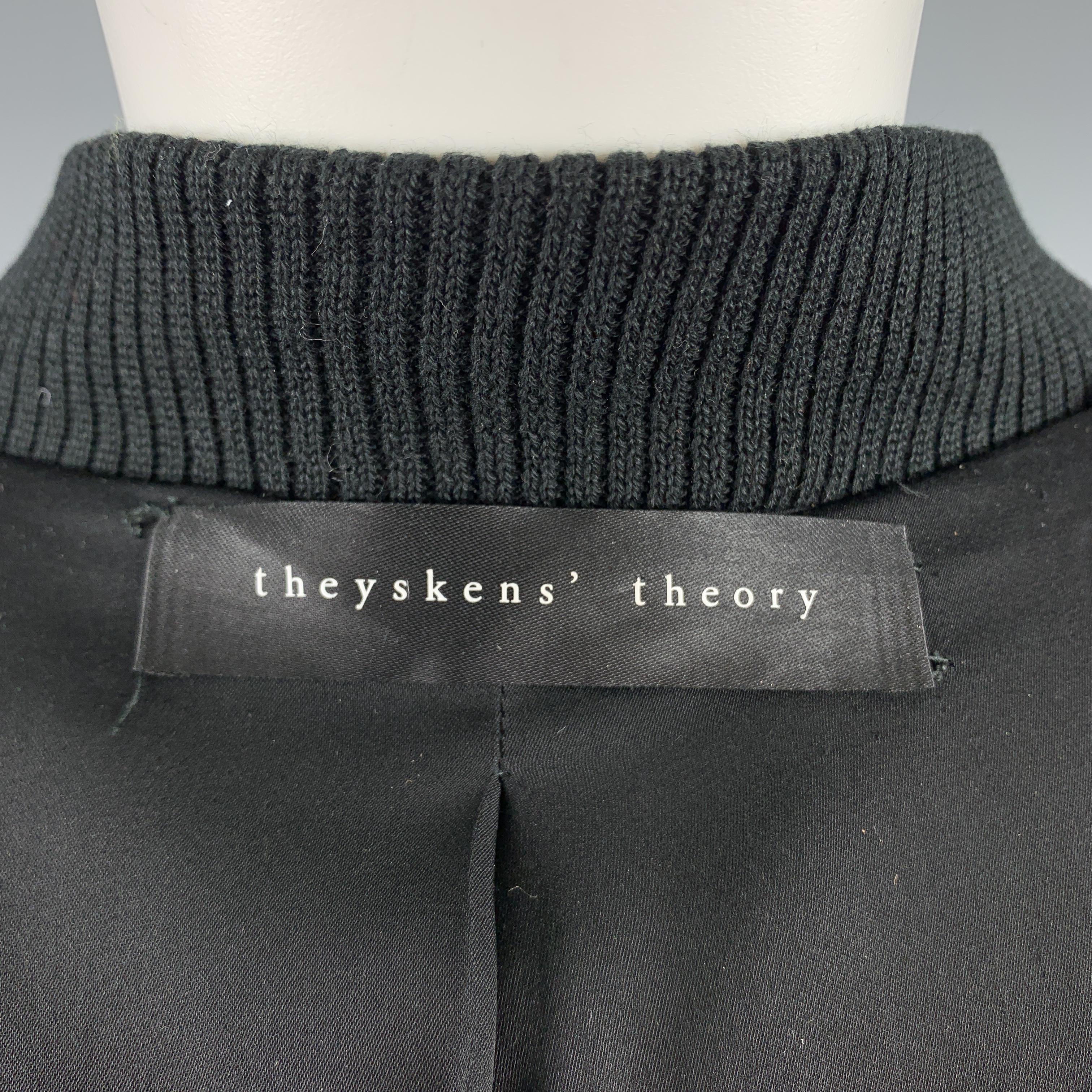 THEYSKENS THEORY Size S Black PVC Embellishment Beaded Bomber Jacket 4