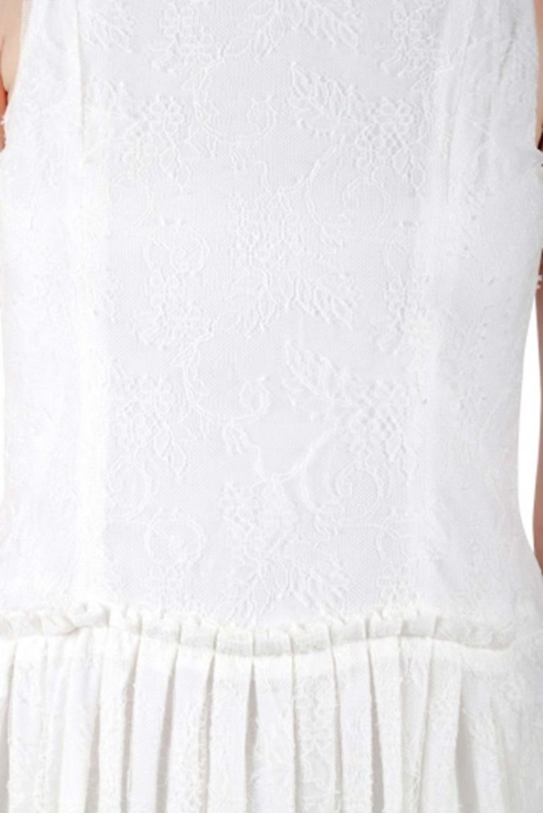 Theyskens Theory White Lace Sleeveless Dinal Dress M im Angebot 1