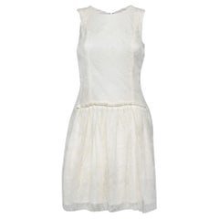 Theyskens Theory White Lace Sleeveless Dinal Dress M