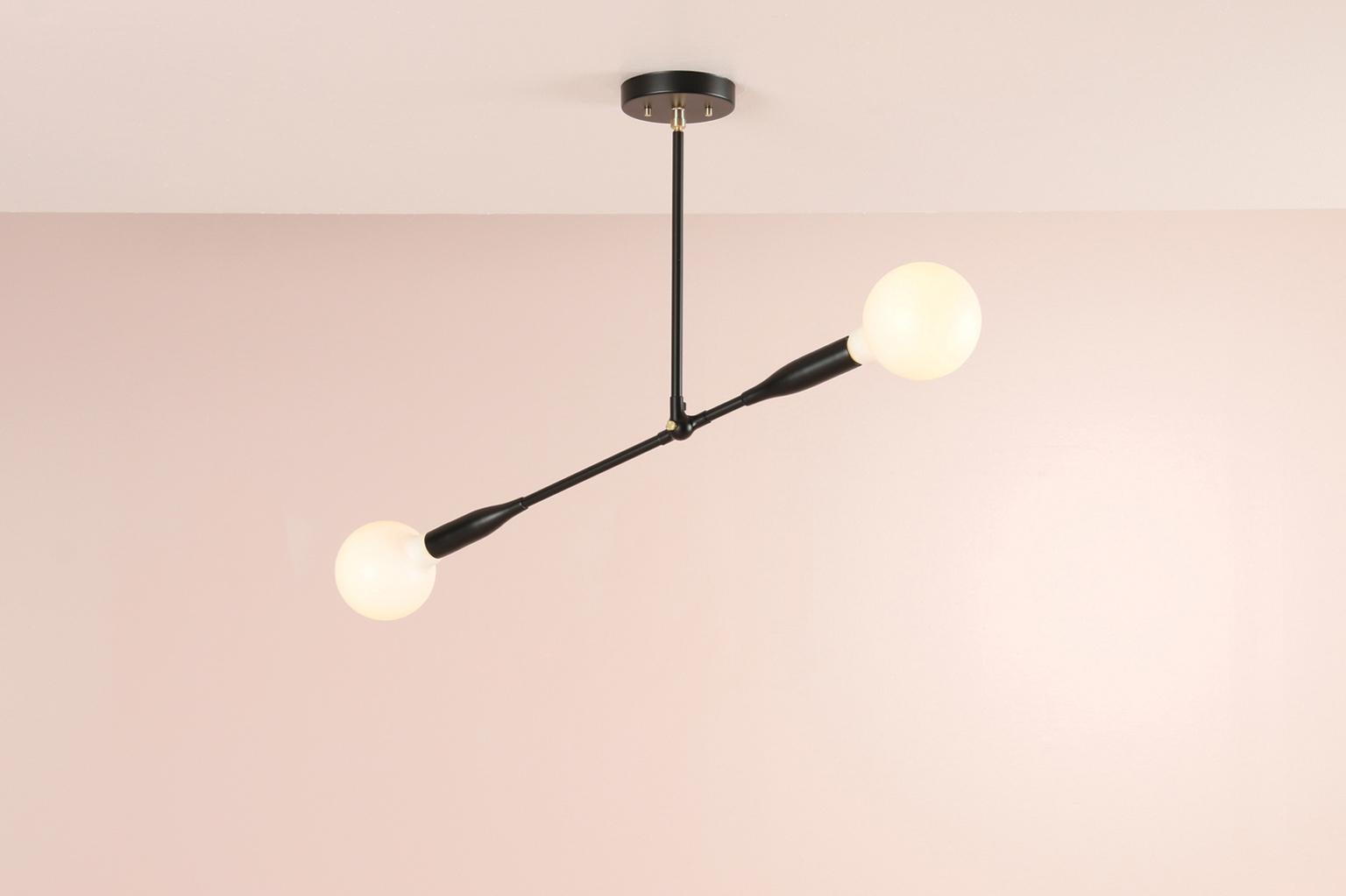 American Modern Thia Branch Light Pendant in Black Poppy, Made to Order by Studio Dunn For Sale