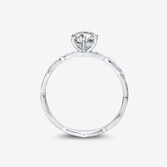 THIALH 0.50 Carat F Color VS1 Clarity Round Brilliant Engagement Ring