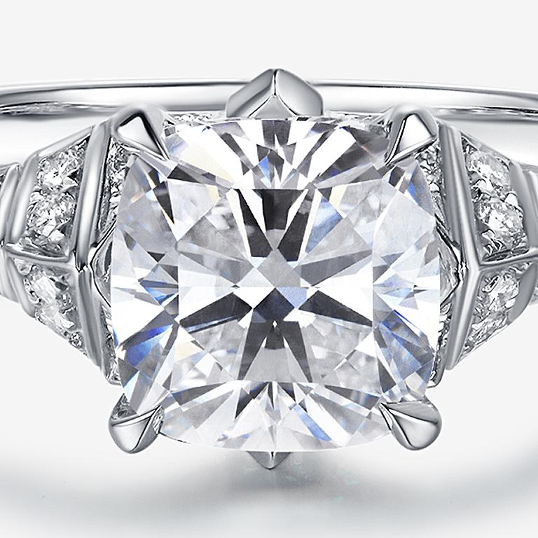 1.5 carat cushion diamond ring