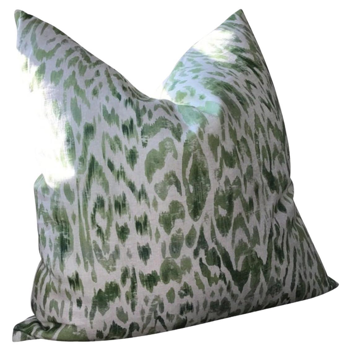 Cuscino singolo Thibaut "Carlotta" in verde e bianco