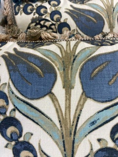 Almohadas de lino con borlas estampadas a mano Thibaut/un par