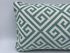 Thibaut 'Mykonos Key' Lumbar Pillow in Aqua and White