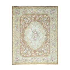 Thick And Plush Hand Knotted Savonnerie Neo Classic Design Rug