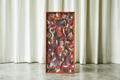 Wonderfully Tactile Abstract Expressionist Oil on Canvas 1960s