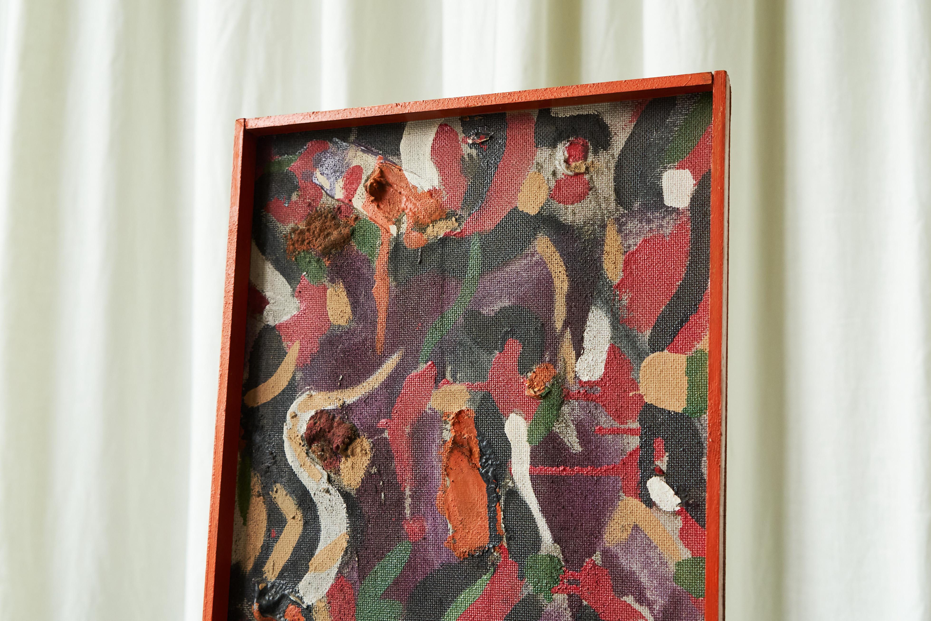 Olio su tela di un espressionista astratto meravigliosamente tattile 1960 In condizioni buone in vendita a Meer, VAN