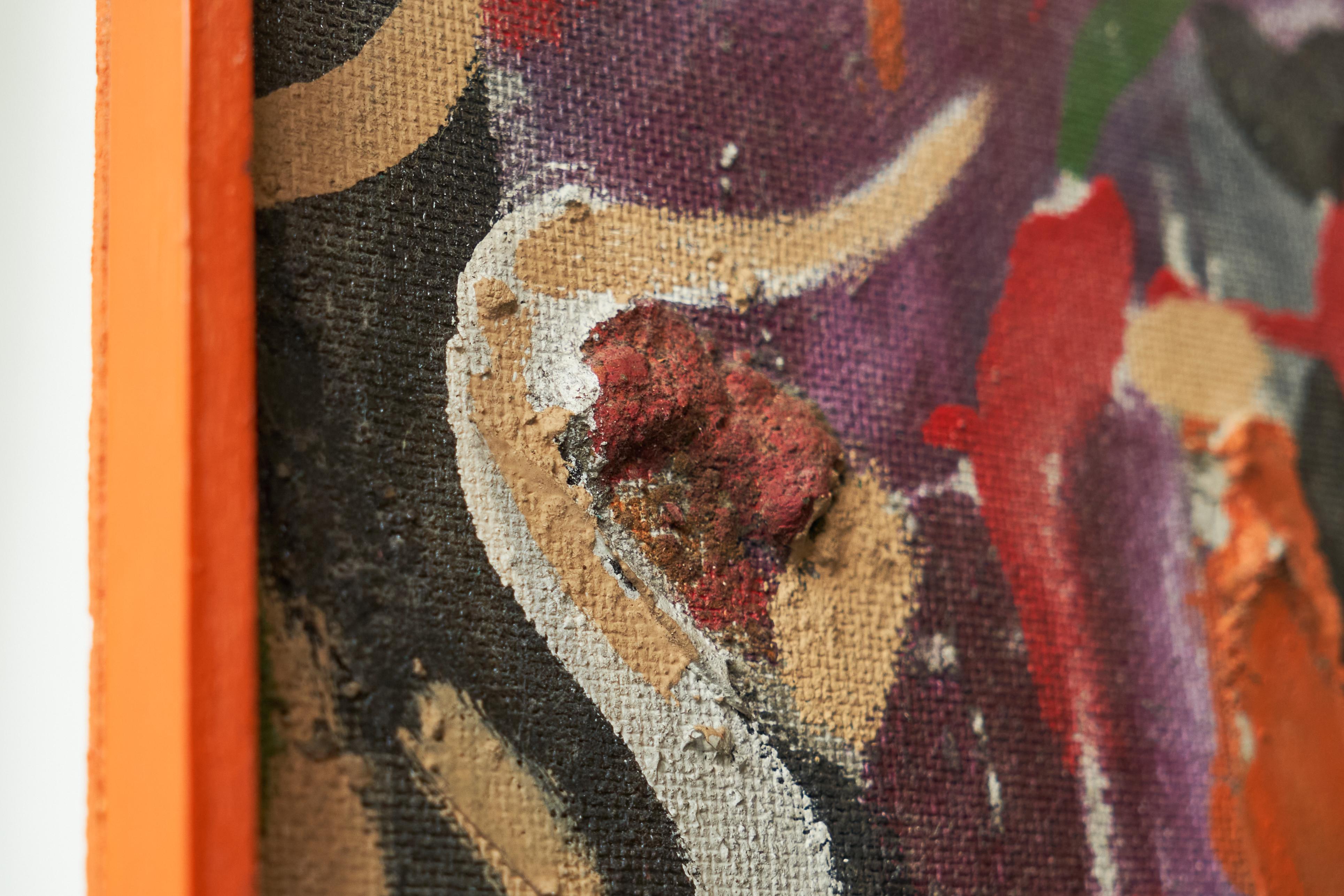 XX secolo Olio su tela di un espressionista astratto meravigliosamente tattile 1960 in vendita