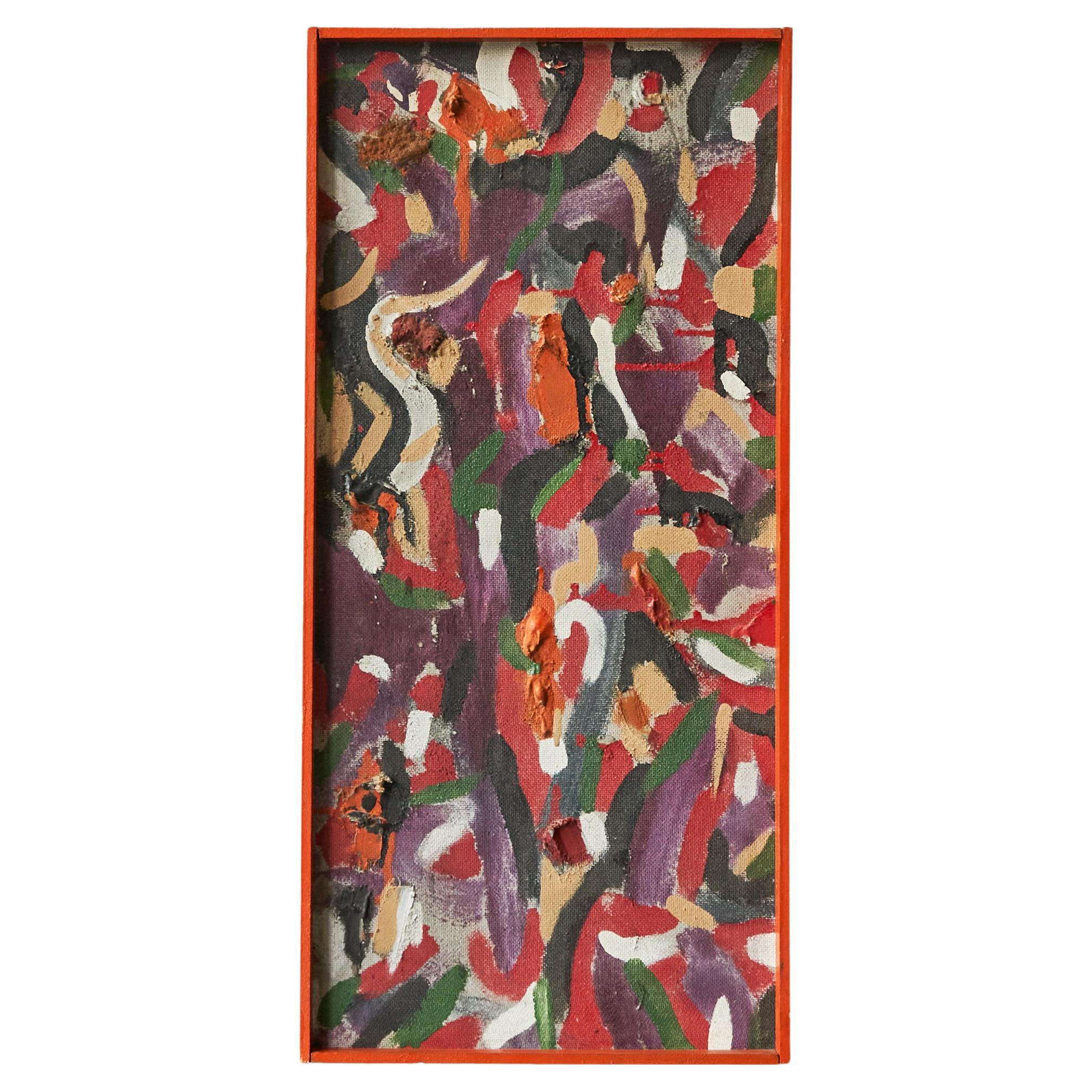 Olio su tela di un espressionista astratto meravigliosamente tattile 1960