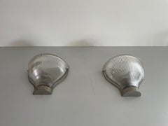 Dickes Kunstglas Paar Wandleuchter, im Stil von Ignazio Gardella, 1950er Jahre, Italien