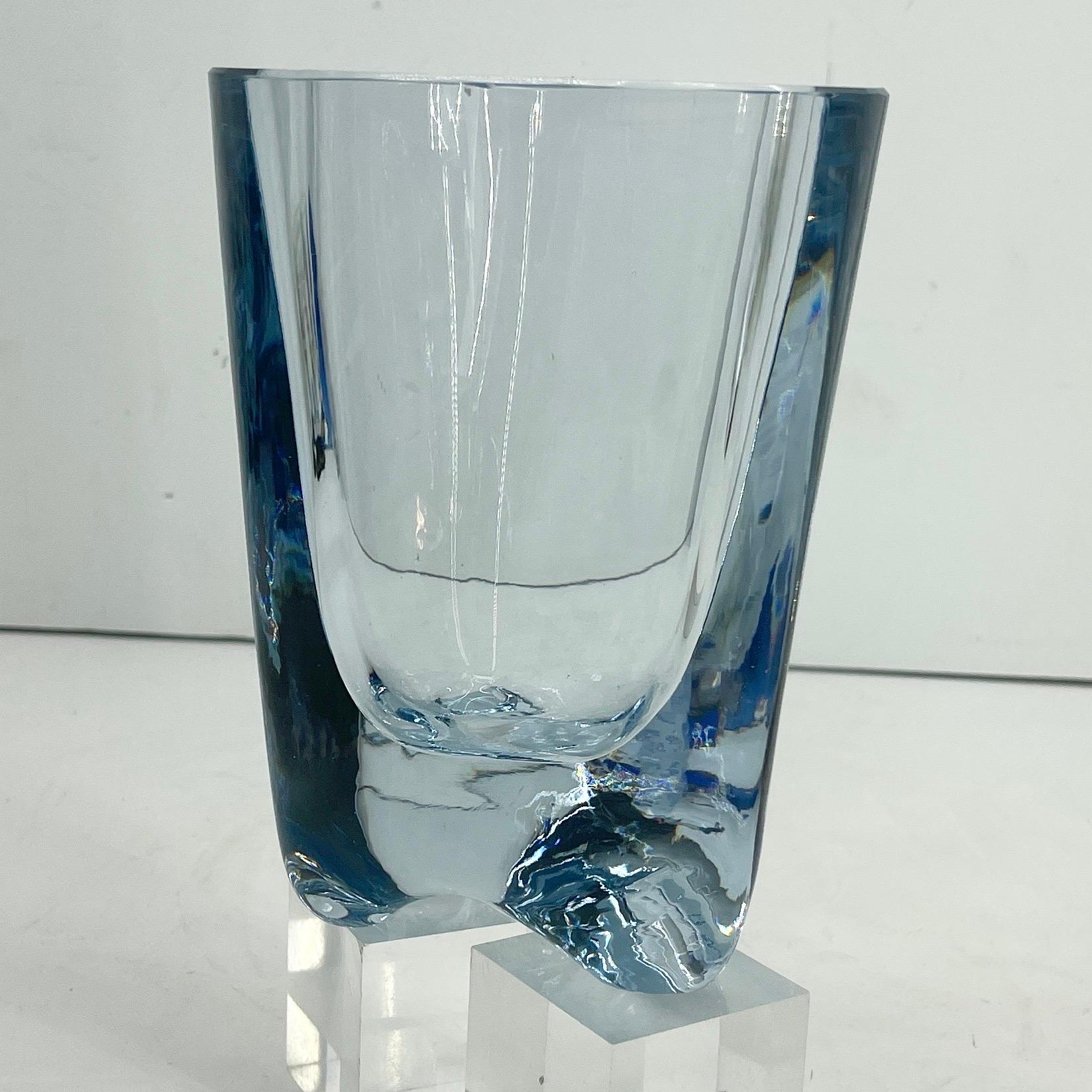 Thick Art Glass Vase by Strombergshyttan, Signed, Sweden 8