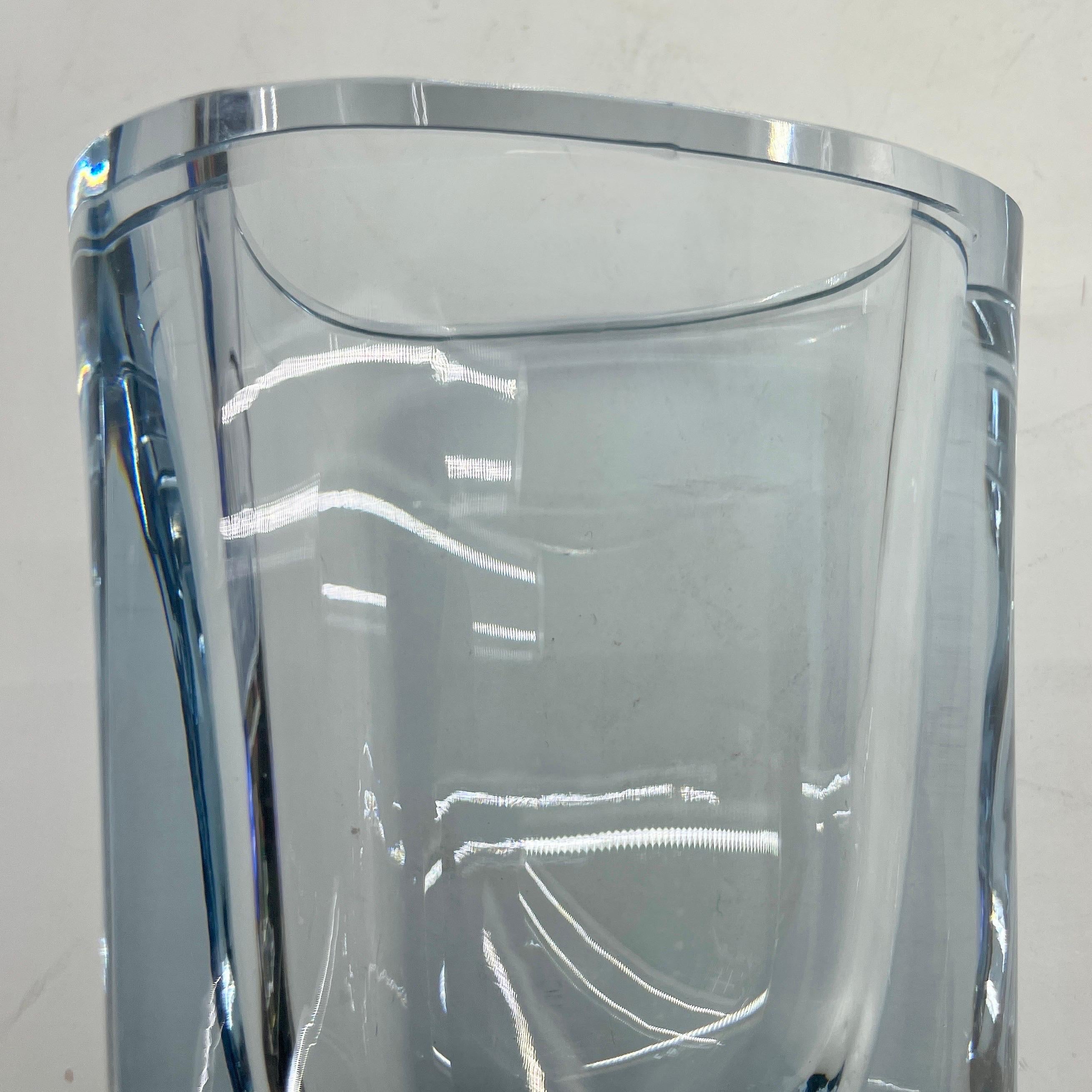 Modern Thick Art Glass Vase by Strombergshyttan, Signed, Sweden