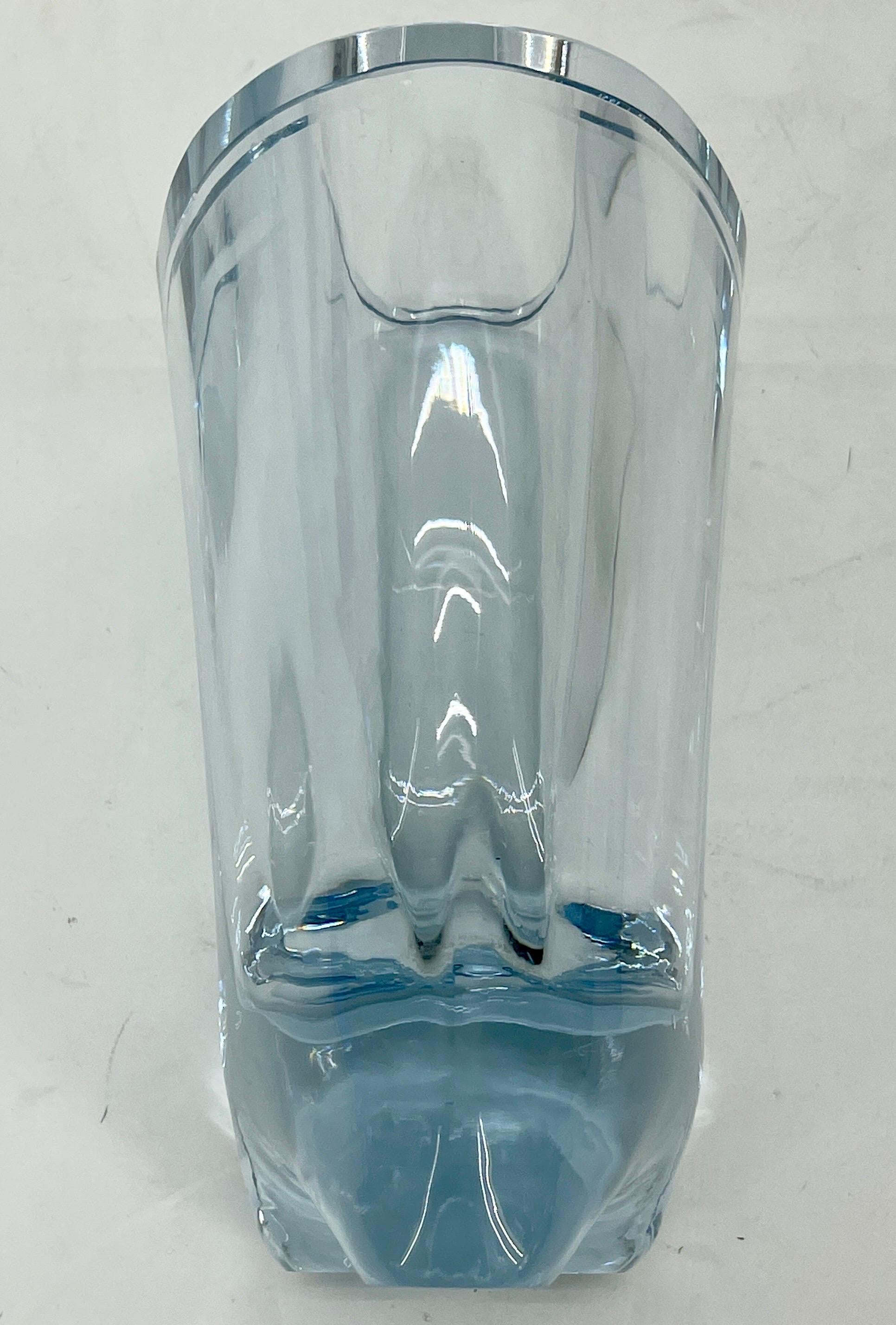 Thick Art Glass Vase by Strombergshyttan, Signed, Sweden In Good Condition In Haddonfield, NJ