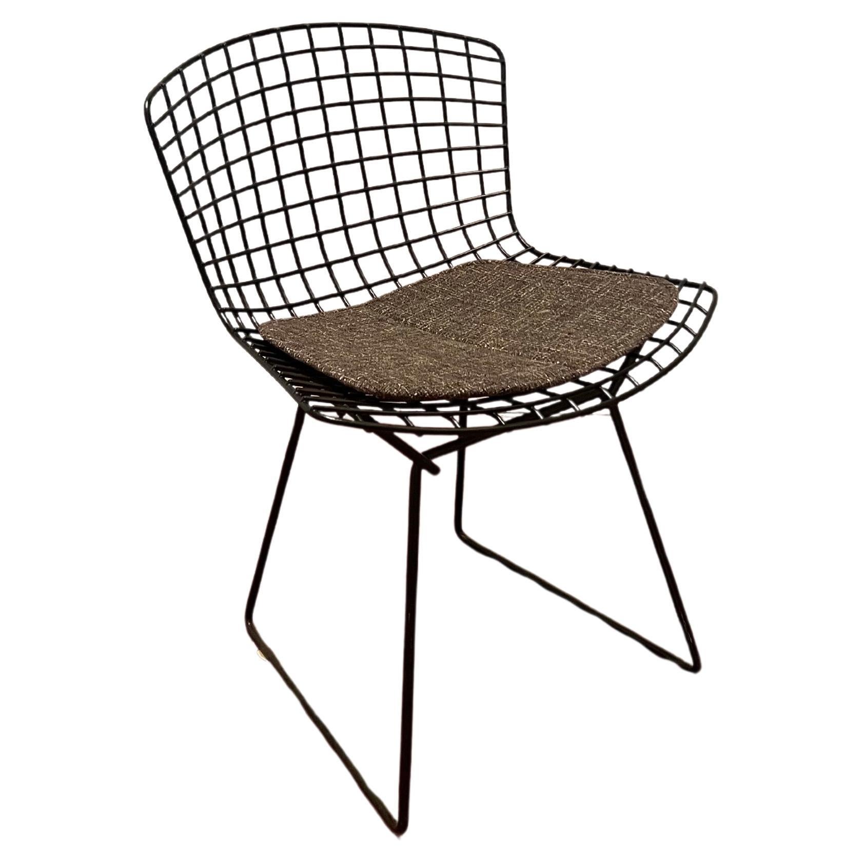 Thick Black Metal Original Harry Bertoia Desk Dining Patio Chair for Knoll