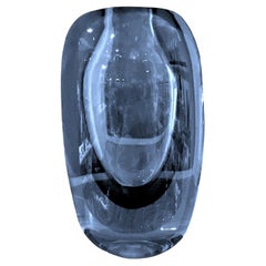 Jarrón de cristal azul grueso, Rumanía, Contemporáneo