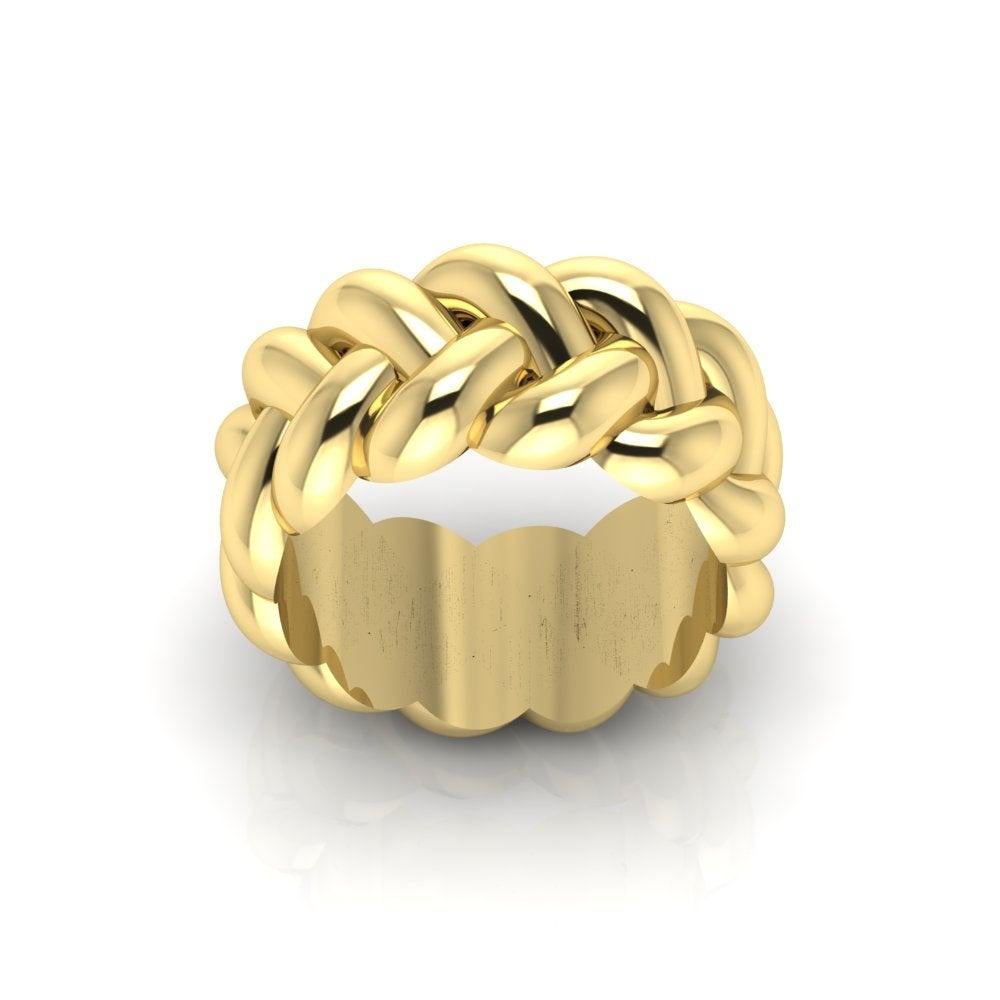 Im Angebot: 22 Karat Gelbgold dicker geflochtener Ring () 2
