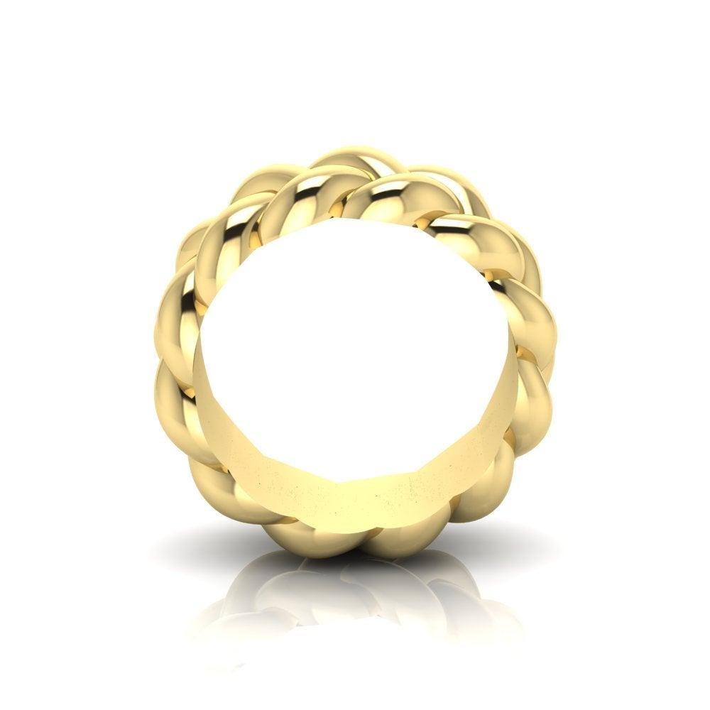 Im Angebot: 22 Karat Gelbgold dicker geflochtener Ring () 3