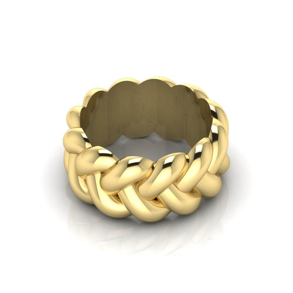 For Sale:  22 Karat Yellow Gold Thick Braid Ring 4