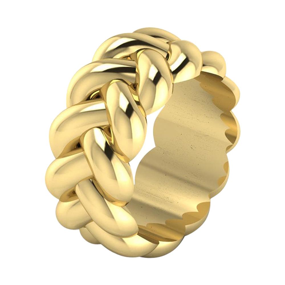 Im Angebot: 22 Karat Gelbgold dicker geflochtener Ring ()