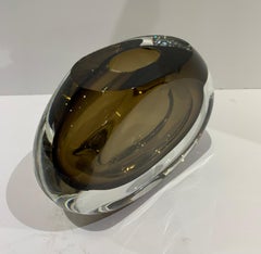 Thick Brown Glass Vase, Brazil, Contemporary