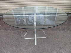 Thick Chunky Lucite Charles Hollis Jones style Pedestal Dining Table Mid-Century