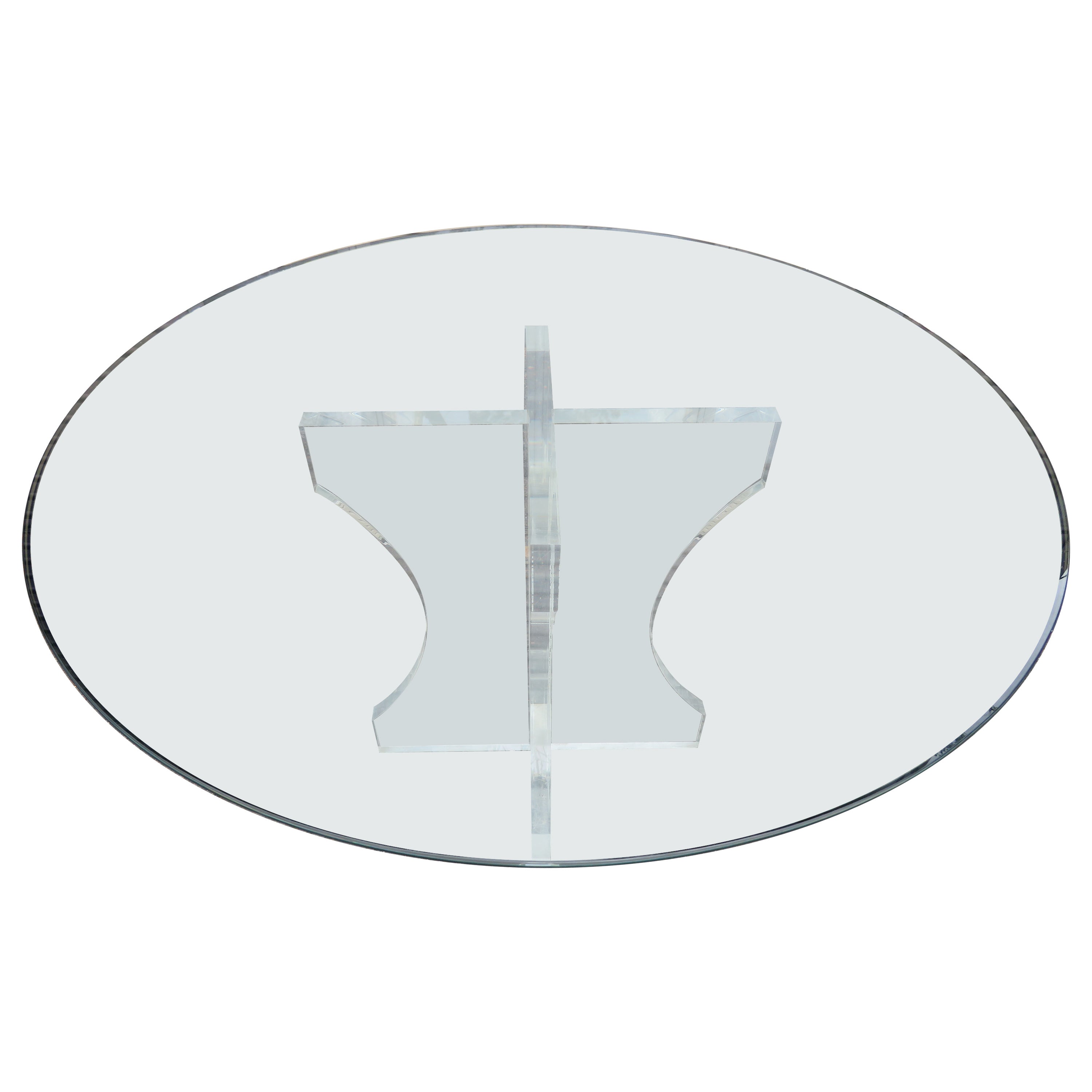 Dicker, dicker, Chunky Lucite-Esstisch im Stil von Charles Hollis Jones aus der Jahrhundertmitte im Angebot