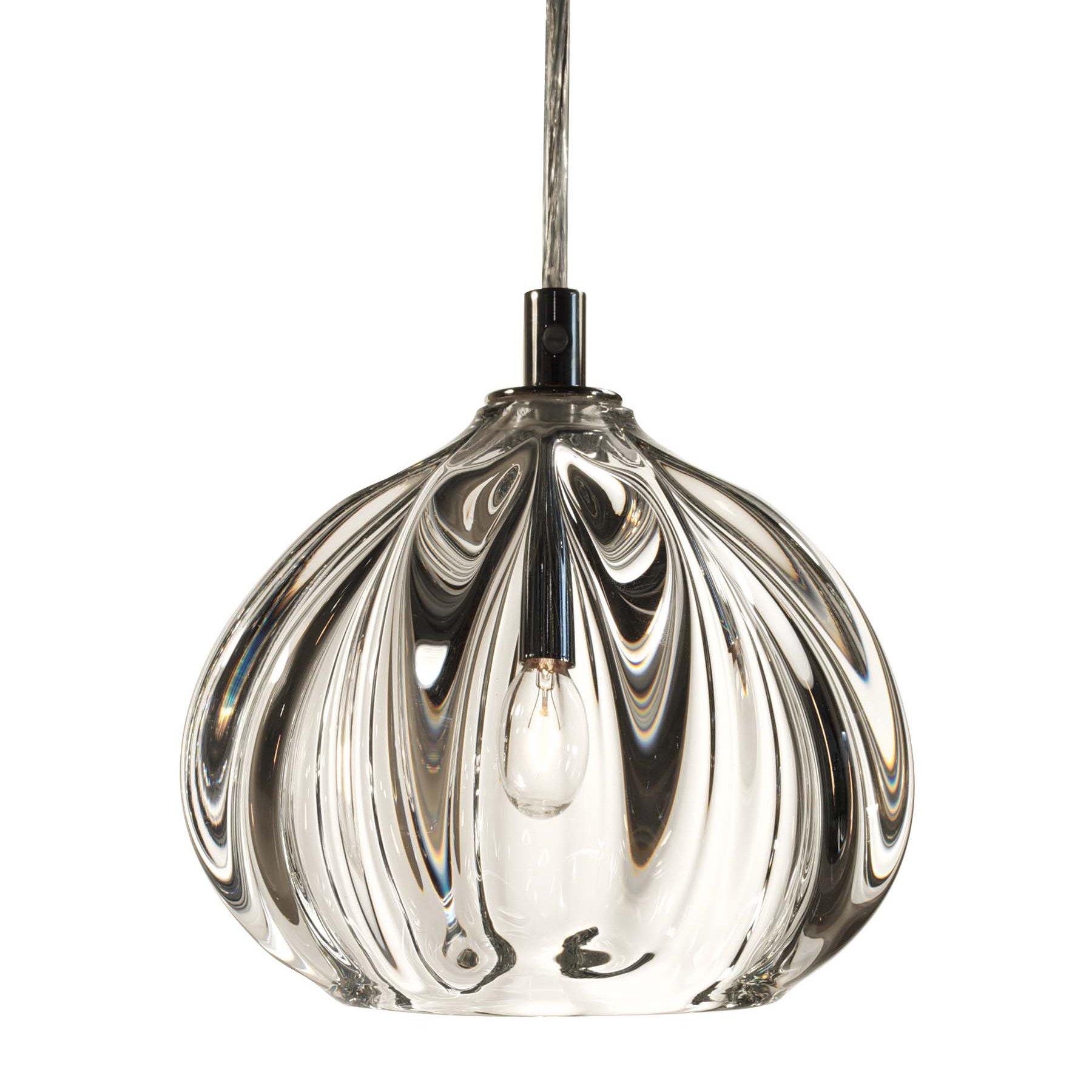 Barnacle Large Urchin Clear Pendant Ligh, Hand Blown Thick Glass - Made to Order For Sale