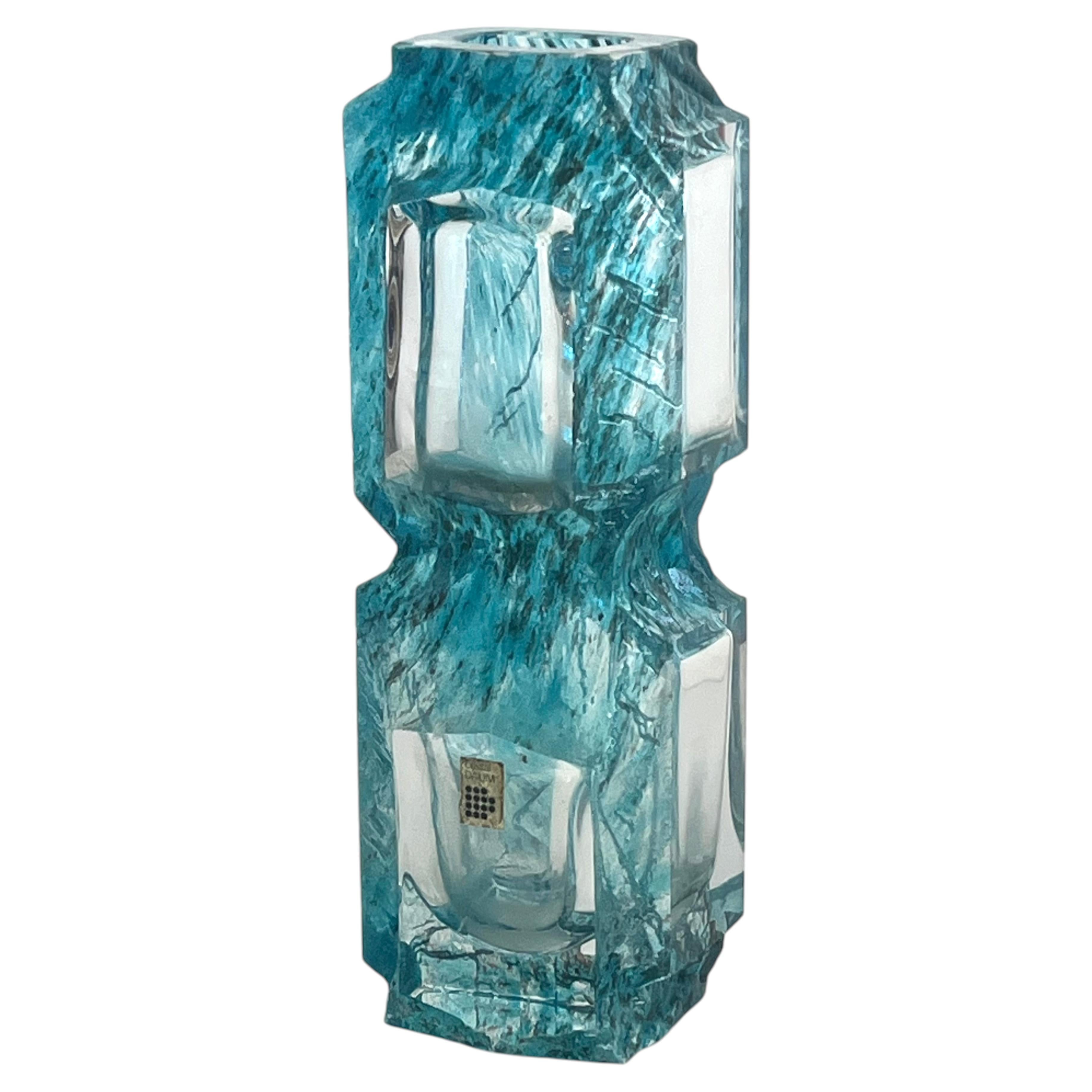 Jarrón de cristal grueso modelo Argos de César Baldaccini firmado Daum Francia circa 1970
