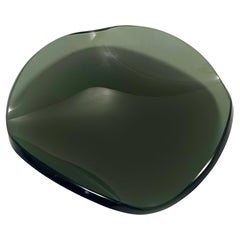 Thick Dunkelgrüner Tafelaufsatz / Trinket-Schale aus Glas, Fontana Arte, Italien