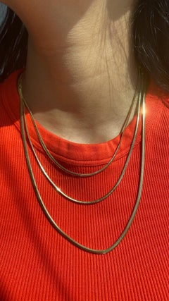 Thick Flat Chain Gold Necklace